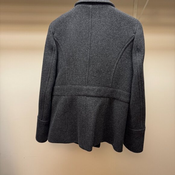 JCREW Wool Gray Peacoat Blue Stadium Cloth Nello Gori Vintage Double Breasted - Picture 4 of 5